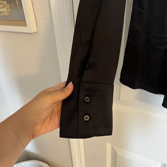 Something navy black silk blouse - Picture 3 of 4